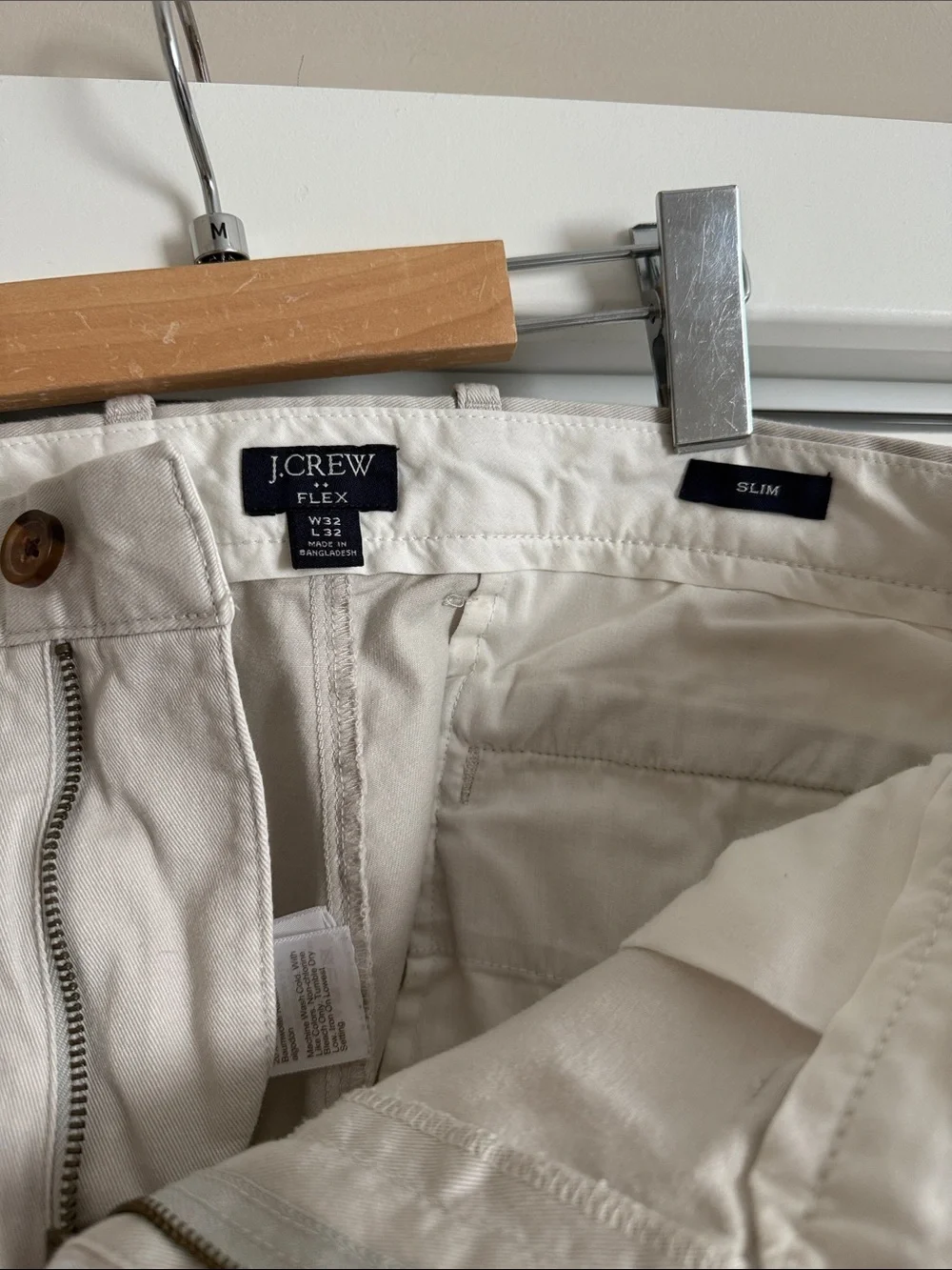 J. Crew Men's Slim Straight Chino Pants — Light Cream